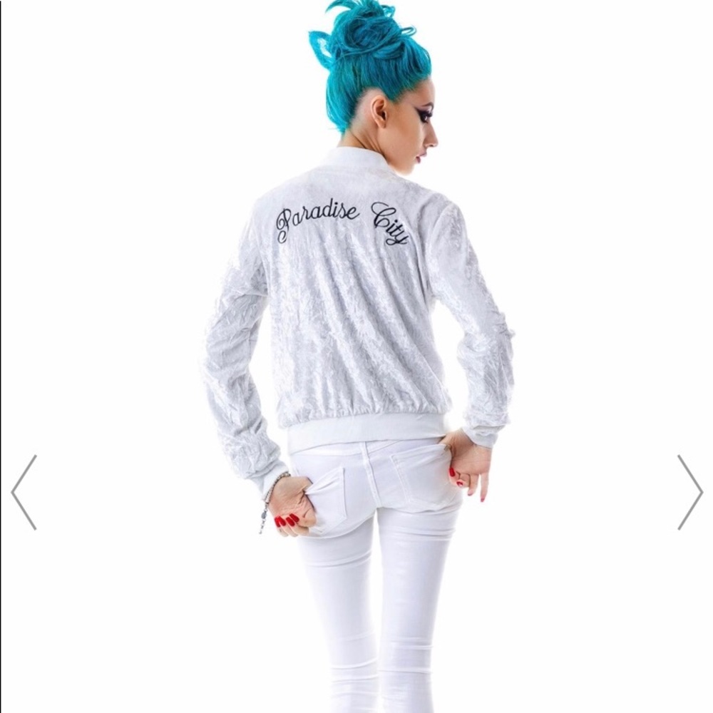 NWOT Dolls Kill crushed velvet bomber jacket